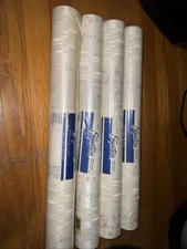 Vtg 4 Rolls Norwall Signature floral  Wallcovering pre-pasted NOS Cottage Core