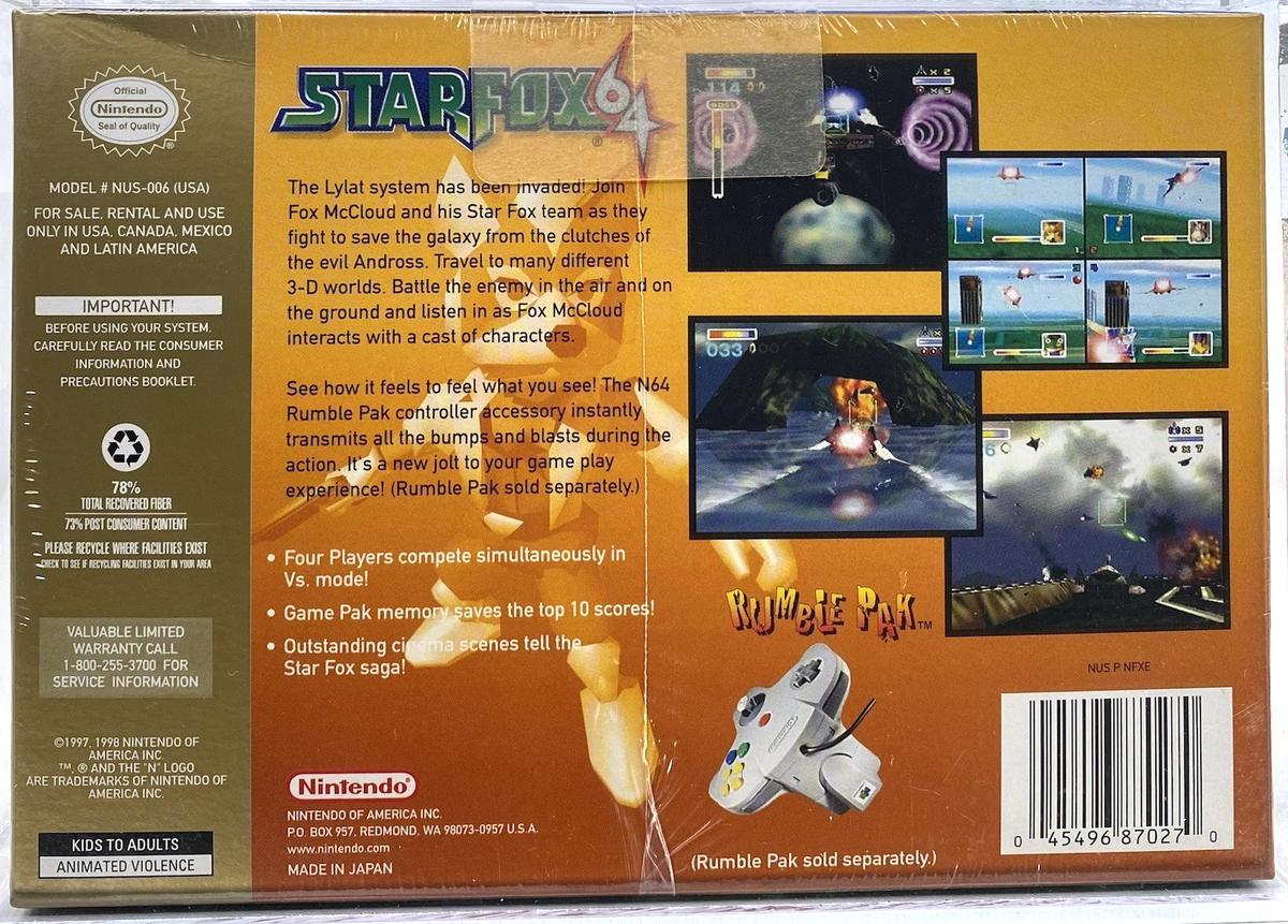Star Fox 64 (Nintendo 64, 1997) for sale online | eBay