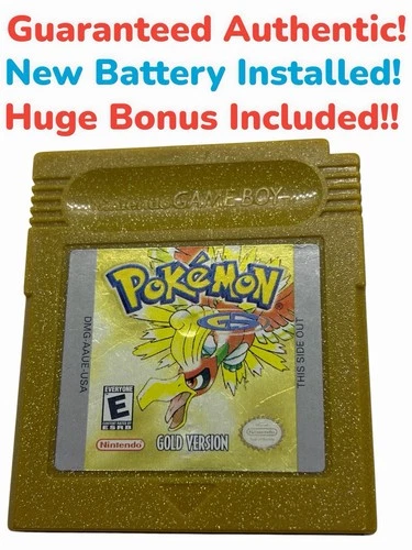 Pokemon Gold Version (Nintendo Game Boy Color, 2000) GBC Authentic New Battery