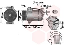 3700K428 VAN WEZEL Kompressor, Klimaanlage für OPEL