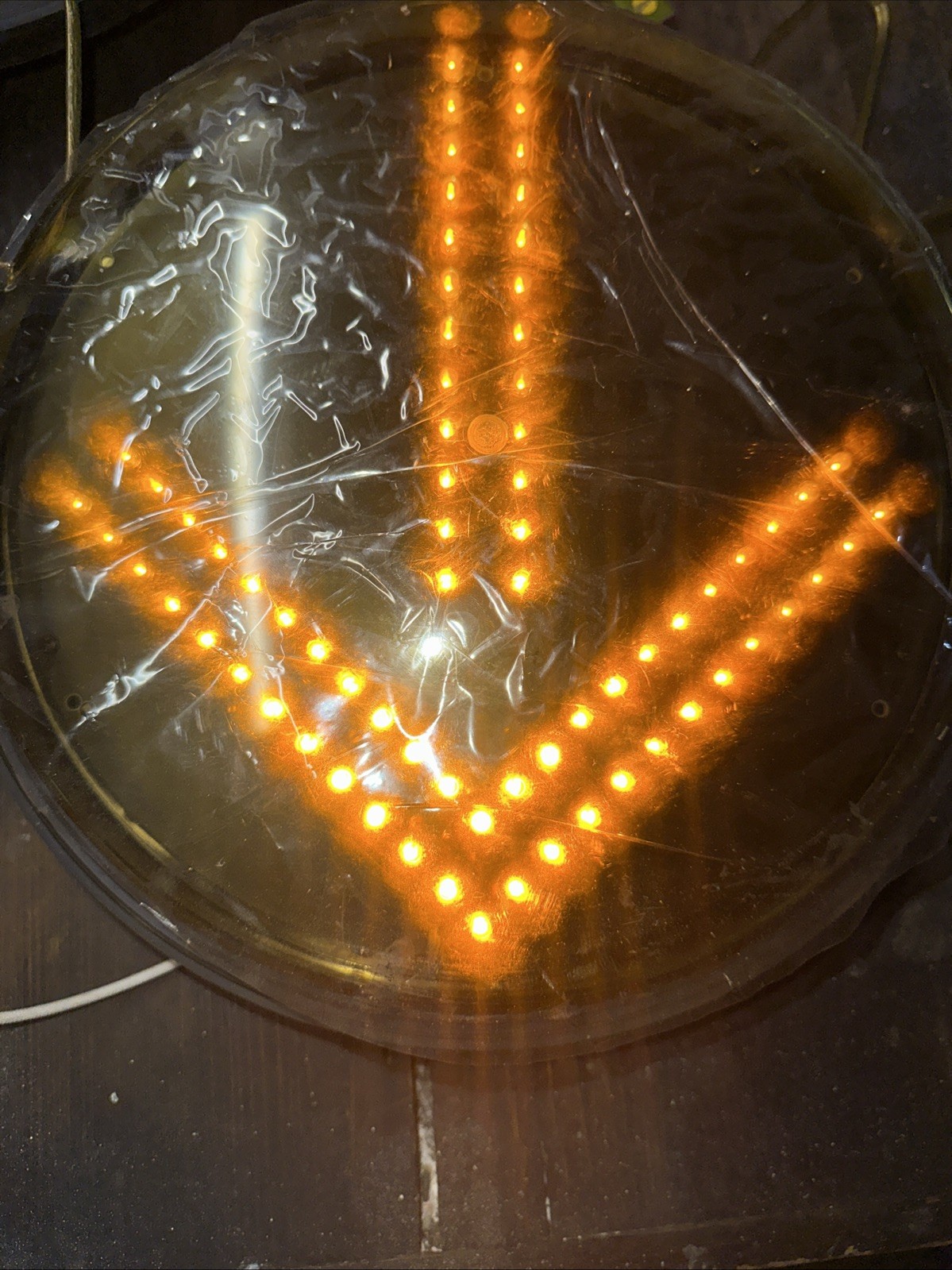 Yellow Arrow 12” Traffic Light Signal LED Leotek Replacement Man Cave Bar NOS