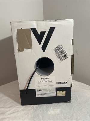 Voltive Cat6 Outdoor (CMX) Ethernet Cable - UTP, OFC, 1000FT, Black