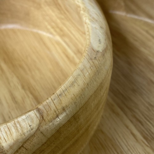 Crate & Barrel Chip Dip Tray Beech Wood Dish Party Round 12 in Missing Bowl - Picture 9 of 11