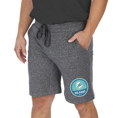 Zubaz NFL Men's Miami Dolphins Sweat Short With Draw String, Gray