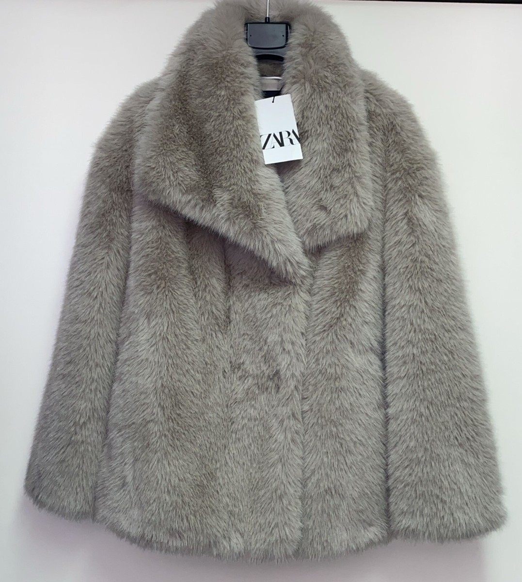 ZARA FAUX FUR SHORT COAT ZW COLLECTION FW24/25 SIZES S M L REF