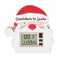Mud Pie H4 Kids Christmas 6.75"x6.5" Santa Clock Countdown Santa Clock 10760446