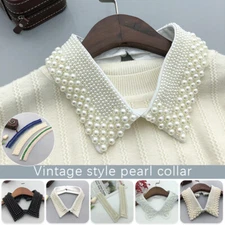 Women Pearls Fake Collar Necklace Stand Beads Fashion Detachable Collar 