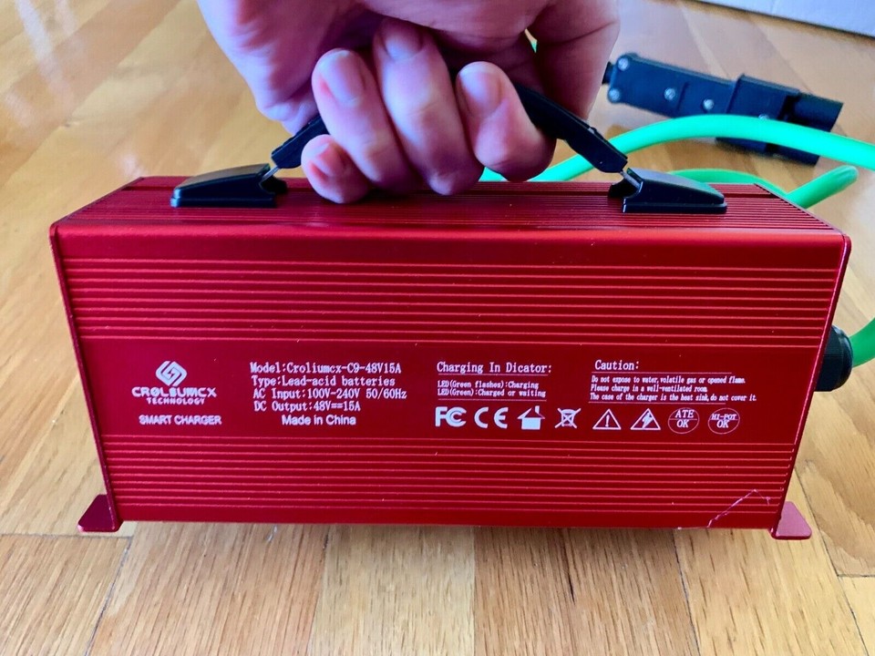 Croliumcx 48V/15A Smart Battery Charger for Yamaha G19/G20/G21/G22 Golf