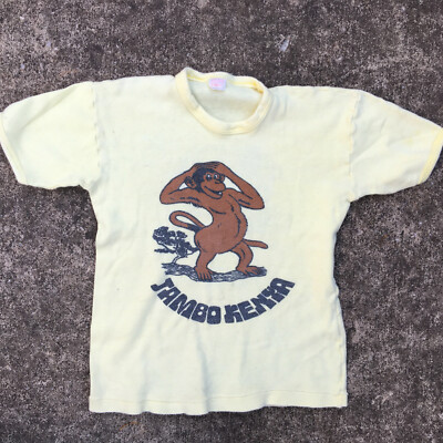 Vintage Kids Youth 70s 80s Kenya Distressed T Shirt Sweatshirt