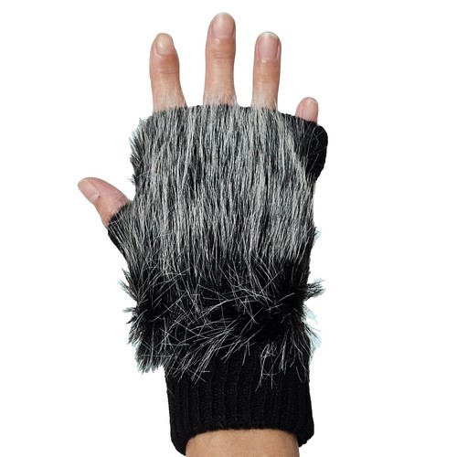 Fingerless Gloves Kids Zhanmai Skeleton Gloves - 2 Pairs Stretchy Fingerless Hand Warmers (Black/White Gothic Design) Fingerless Gloves Men