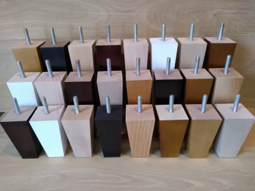 4x Wooden Furniture Feet Square Tapered Legs For Bed Stools Sofa 6-15cm· d\ 4x Wooden Furniture Feet Square Tapered Legs For Bed Stools Sofa 6-15cm· d\