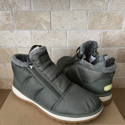 UGG LAKESIDER ZIP PUFF WATERPROOF SEAWEED GREEN SNEAKER BOOTS SHOE