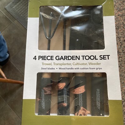Yardworks 4 Piece Tool Set Garden Planting and Potting Hand Comfort Grip NIB