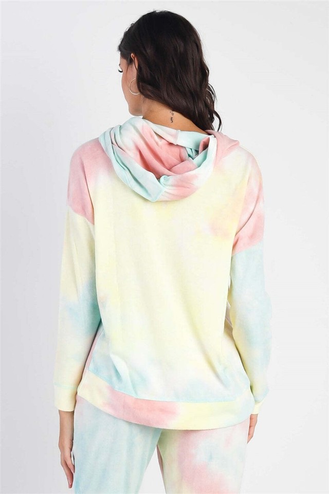 Cherish Apparel Drawstring TieDye Dropped Shoulder Hoodie eBay
