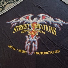 Biker Rally Bandana Reno Nevada Eagle Street Vibrations Dew Rag Handkerchief Vtg