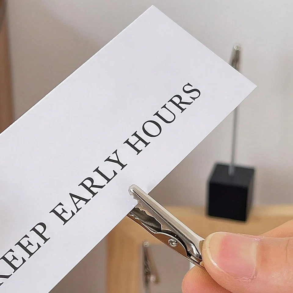 20/50x Wood Metal Photo Alligator Clip Memo DIY Wires Picture Holder Table Stand - Image 2 of 4