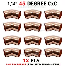 1/2-Inch Copper 45-Degree Elbow CxC Sweat, Plumbing Fitting, Certified Lead Free
