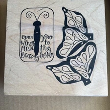 Rubber Stamp K Butterfly Open Your Wings