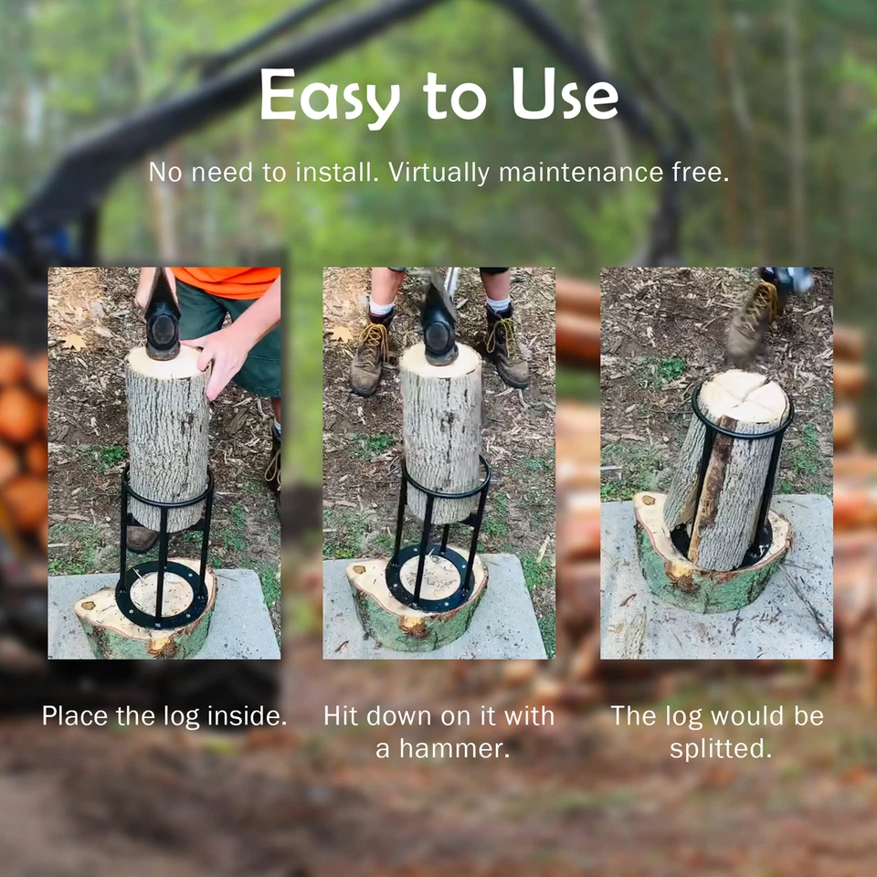 8.7" Steel Kindling Firewood Log Splitter Wood Cutter Cutting Cracker Large - Image 3 of 4