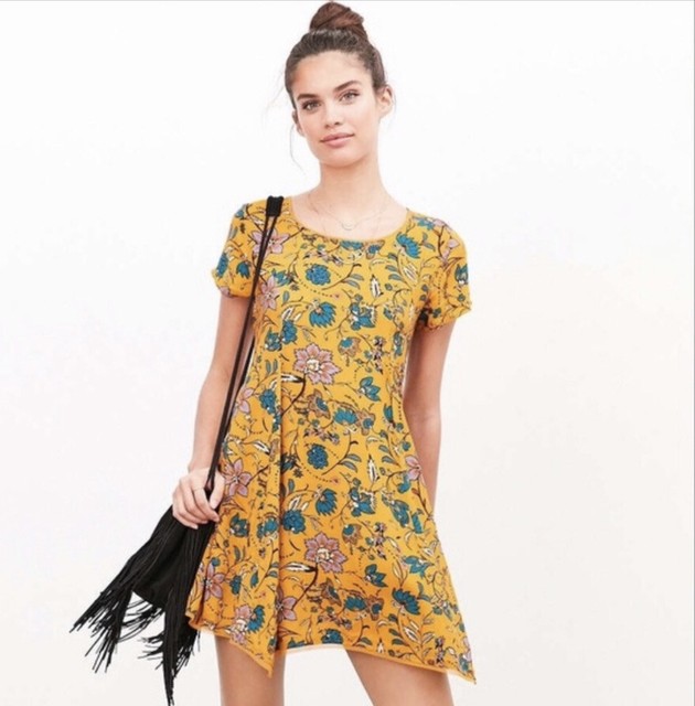 mustard yellow floral dress