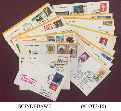 WORLDWIDE COLLECTION OF LUFTHANSA AIRLINES FIRST FLIGHT COVERS FFC - 28nos - 第 1/4 張圖片