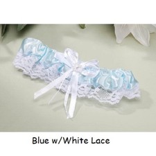 Wedding Garters Satin  Lace, Ribbon Bow w/ heart Blue,Black,Red,Pink,White,Pink