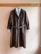 Ichi Antiquites Japan Linen Natural Dye Brown Trench Coat Duster Jacket Coat New