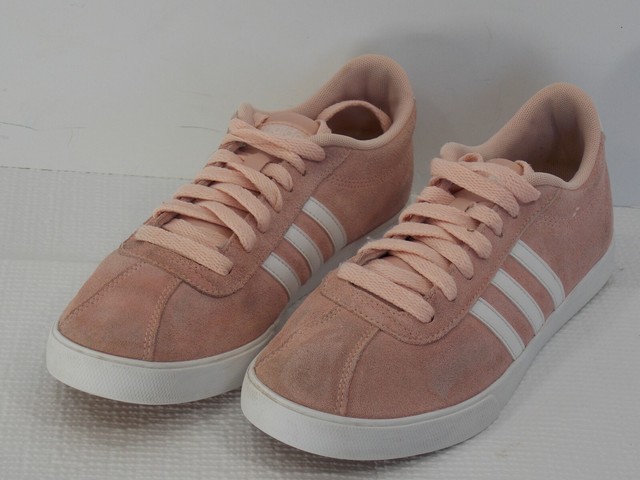 Adidas Courtset Suede Leather Sneakers Women's Sz 8.5 Pink White CG5818 | eBay