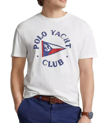 Polo Ralph Lauren Men s SZ XL Classic-Fit Polo Yacht Club SS T-Shirt White