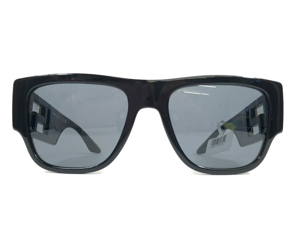 Gafas de sol Versace MOD.4403 GB1/87 pulidas negras doradas logotipo de Medusa con lentes grises Foto 3 de 4