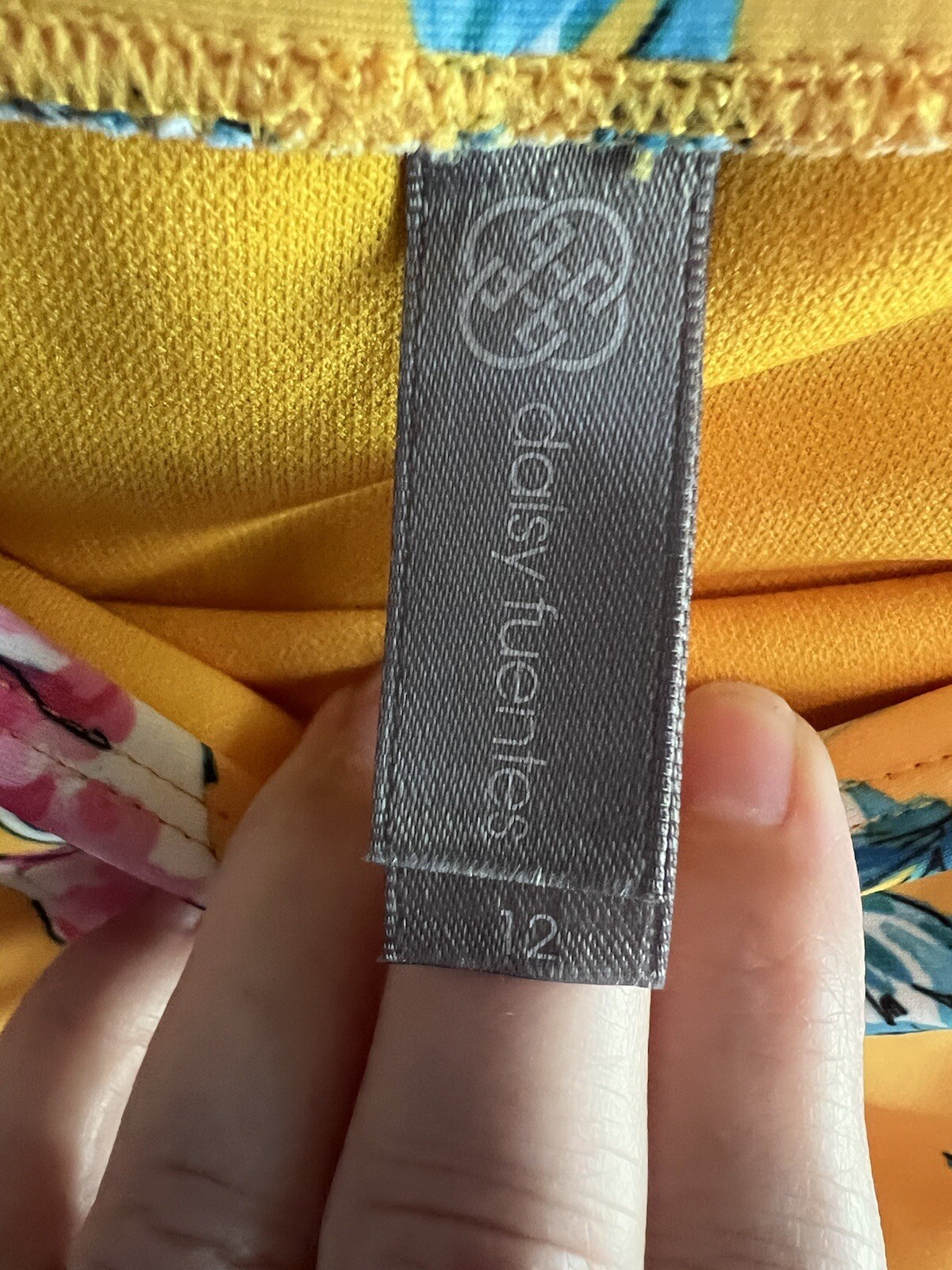 Daisy Fuentes Swim Bikini Bottom Size 12 NWT Yellow Mango Floral Tropical Bright thumbnail 5