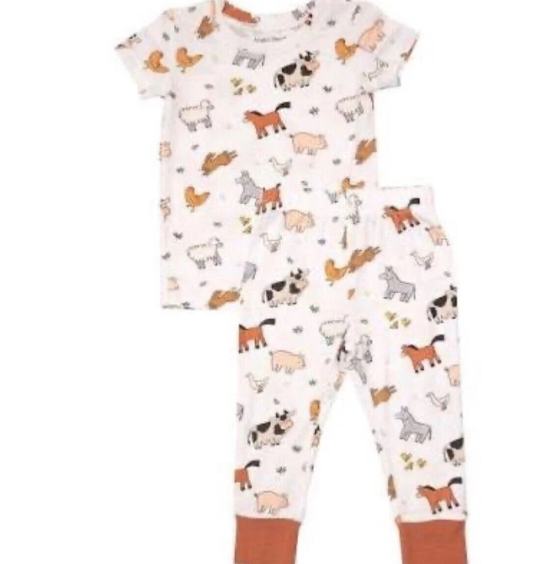 NWT Angel Dear farmyard babies s s loungewear pajamas 6