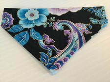 Floral Paisley X Small Over the Collar Dog / Cat Bandana Pet Fashion Accessory