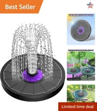 Solar Powered Water Fountain Pump - Upgraded Glass Panel with 7 Nozzle Options
