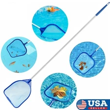 Swimming Pool Leaf Cleaning Mesh Skimmer Net, Flat Net With 5 Sections Pole USA