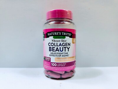 Nature's Truth Collagen 100 Liquid Max Softgels Anti Aging  Exp 01/2026