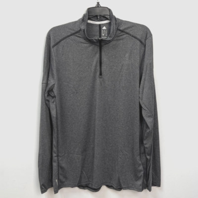 Adidas Response Gray Quarter Zip Long Sleeve Shirt Men's Size Large