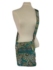 Vera Bradley Hipster Crossbody Shoulder Bag Emerald Paisley Green STAIN Dirty