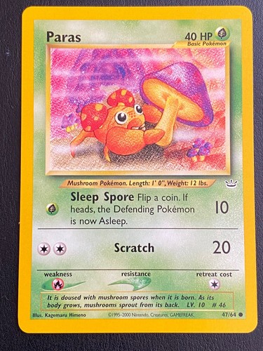POKEMON CARD PARAS 47/64 COMMON WIZARD NEO REVELATION - NM | eBay