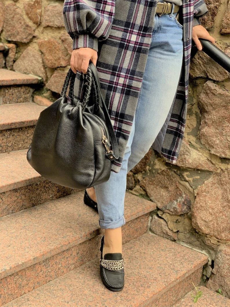 COACH Borsa a tracolla donna VERA pelle nera borsetta tote bag