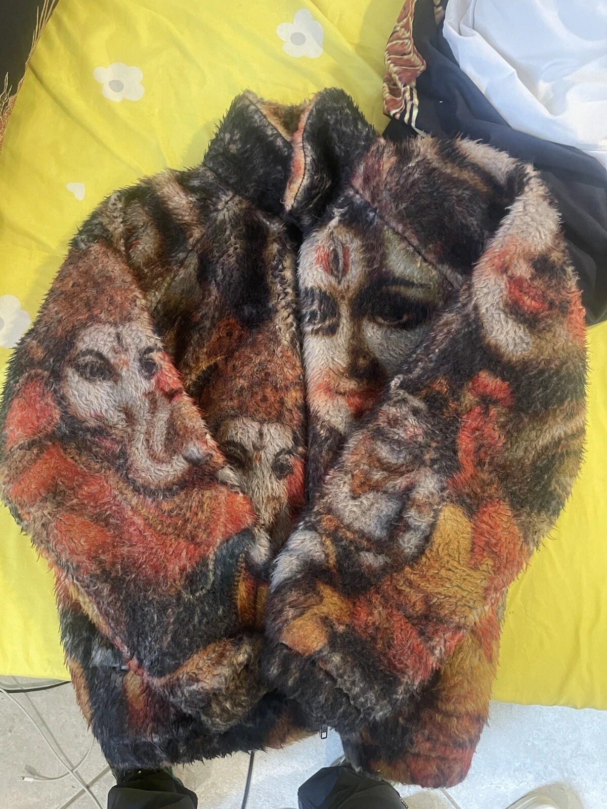 Veste en fausse fourrure noire FW19 Supreme Ganesh taille S