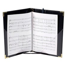 Premium Choral Folder 7-3/4 x 11 Octavo Size with Elastic String Holders - Black