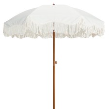 AMMSUN Boho Fringe Umbrella Outdoor Patio, 6.5ft UPF50 Picnic Umbrella with ...