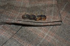 Ermenegildo Zegna Trofeo Cashmere Brown Peach Windowpane 40R 40 R Jacket ITALY