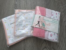 NOWOŚĆ Partia 5 szt. Koce muślinowe dla dziewczynki 40 x 40