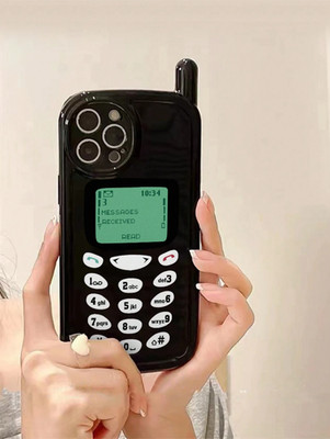 For iPhone 17 16 15 14 13 12 3D Retro Brick Cell Phone Case Funny Vintage Cover