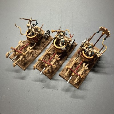 WARHAMMER Khemri Gruftkönige Streitwagen 3x / Khemri Tomb Kings Chariots 3x
