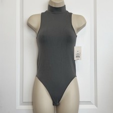 A New Day Women  s Gray Seamless Sleeveless Mock Neck Bodysuit Size XS