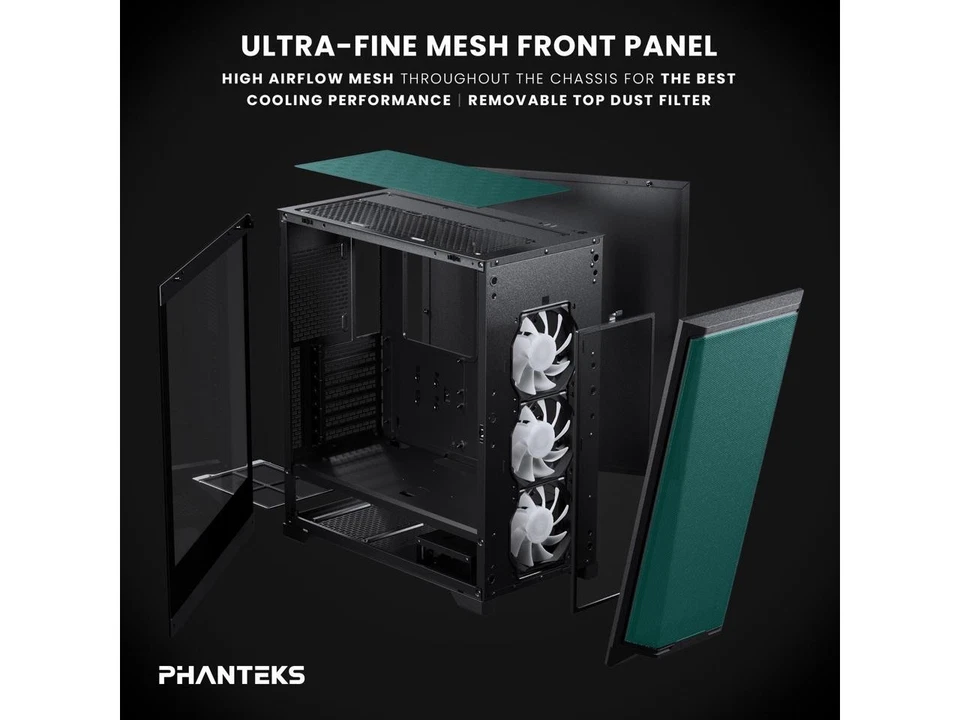 Phanteks Eclipse G370A, mid-tower Gaming Chassis, high airflow mesh, 3x M25 - Image 2 of 4