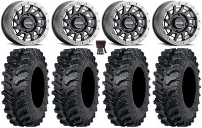 Raceline Squad Bdlk 15'' Wheels Bk +10mm 30'' MT911 Tires Can-Am Defender
